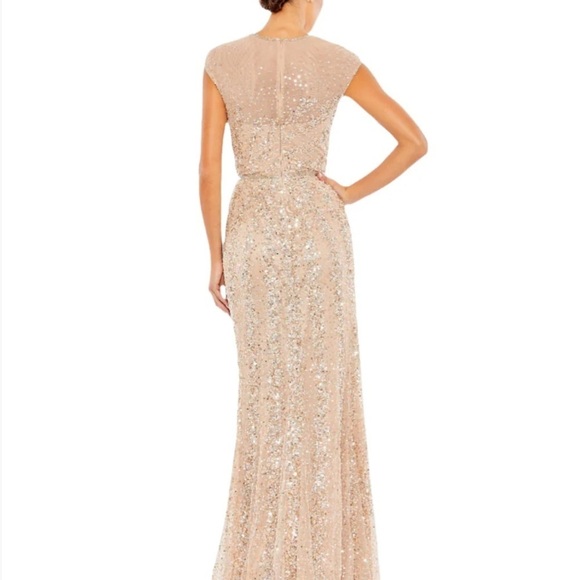 Mac Duggal 5619 NWT EMBELLISHED ILLUSION HIGH NECK CAP SLEEVE GOWN - Picture 2 of 7